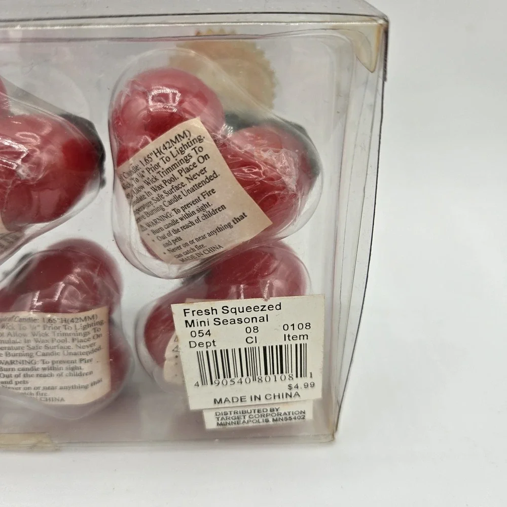 Target Fresh Squeezed Summer Cherry Shaped Fruit Candles‎ Set Of 8 New In Box